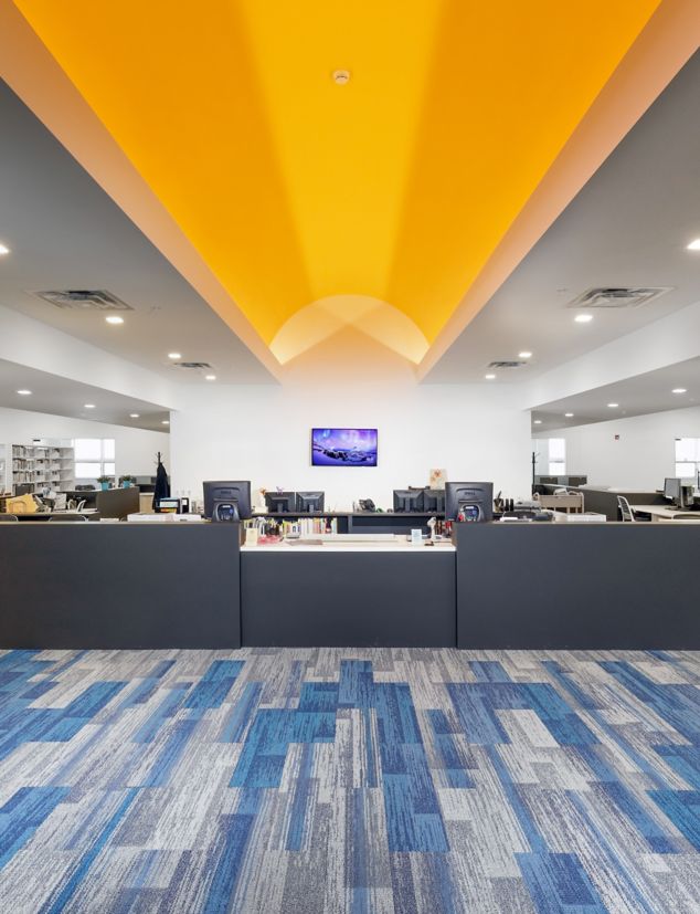 Interface AE311, AE315 and AE317 plank carpet tile in higher ed library